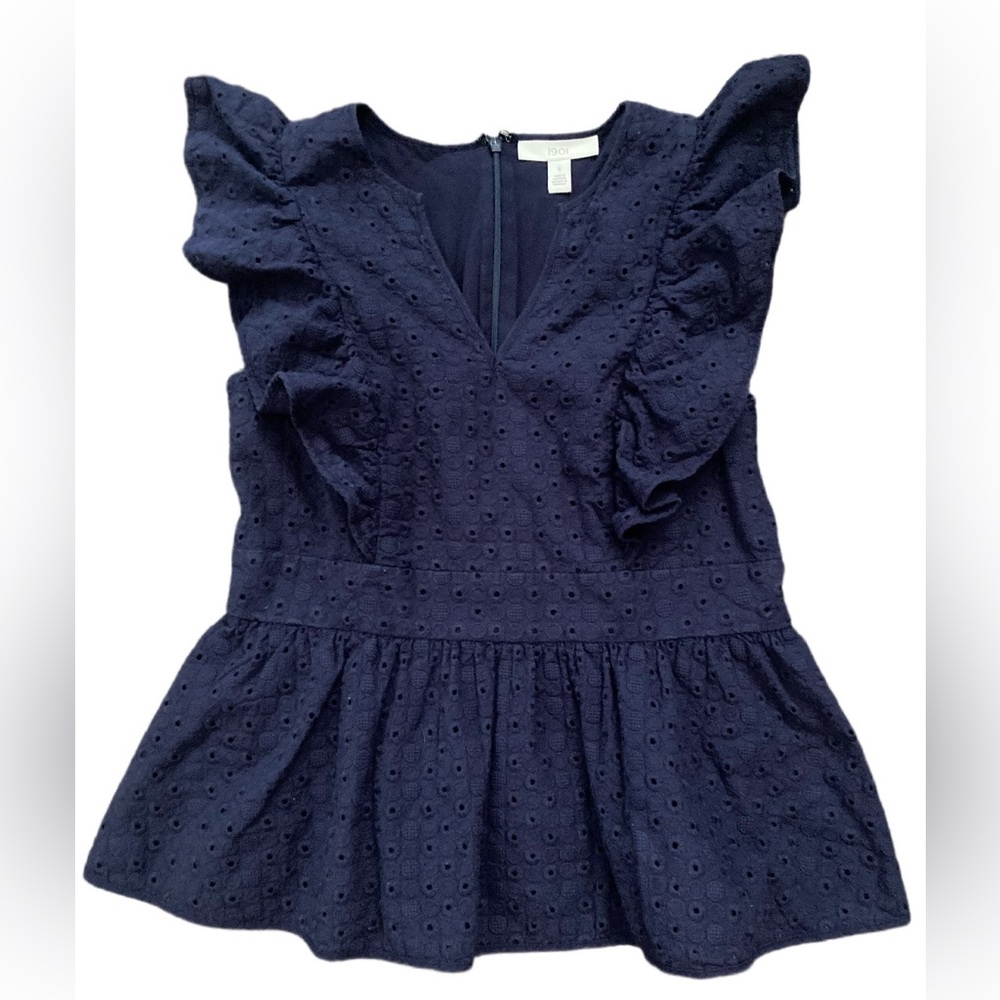 1901 Cotton Eyelet Ruffle Top